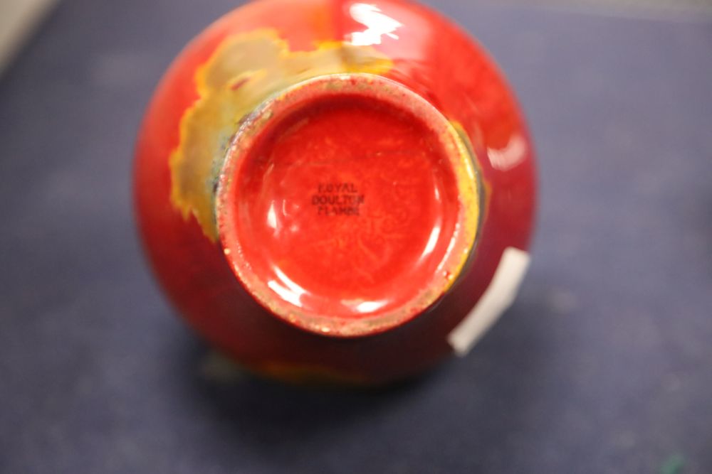 A Royal Doulton flambe vase